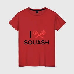 Футболка хлопковая женская I Love Squash, цвет: красный