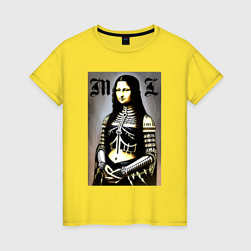 Женская футболка Мона Лиза - готика - нейросеть / Желтый – фото 1