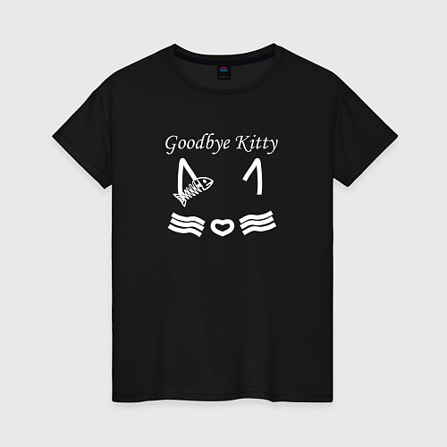 Женская футболка Гудбай, Китти - белый цвет / Черный – фото 1