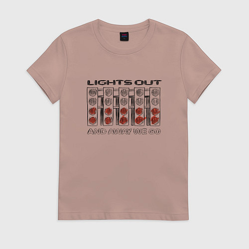 Женская футболка Lights out black / Пыльно-розовый – фото 1