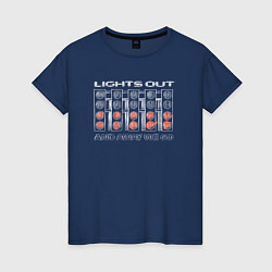 Футболка хлопковая женская Lights out white, цвет: тёмно-синий