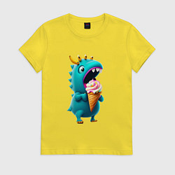 Женская футболка Монстр и мороженое