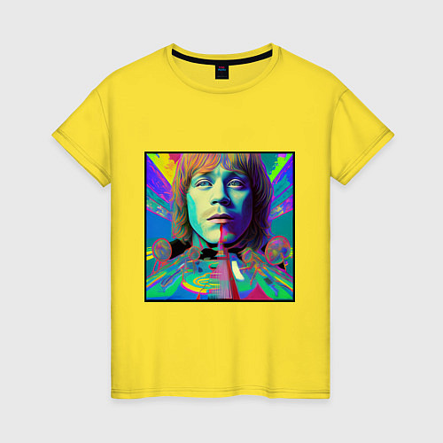 Женская футболка Brian Jones Glitch Modern Art / Желтый – фото 1