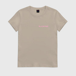 Футболка хлопковая женская Blackpink - mini, цвет: миндальный