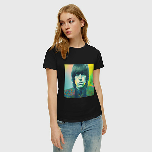 Женская футболка Brian Jones Pop Glitch Art / Черный – фото 3