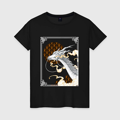 Женская футболка Dragon Asian style / Черный – фото 1