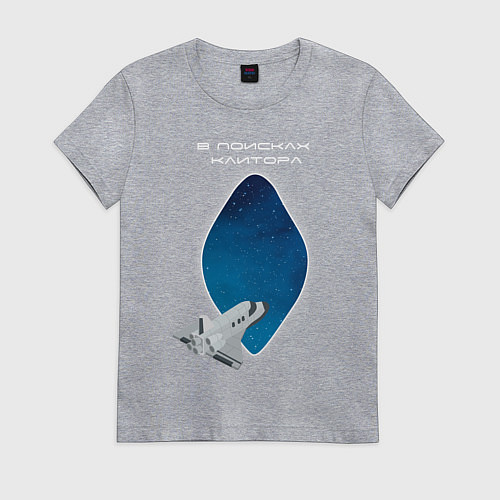 Женская футболка В поисках клитора / Меланж – фото 1