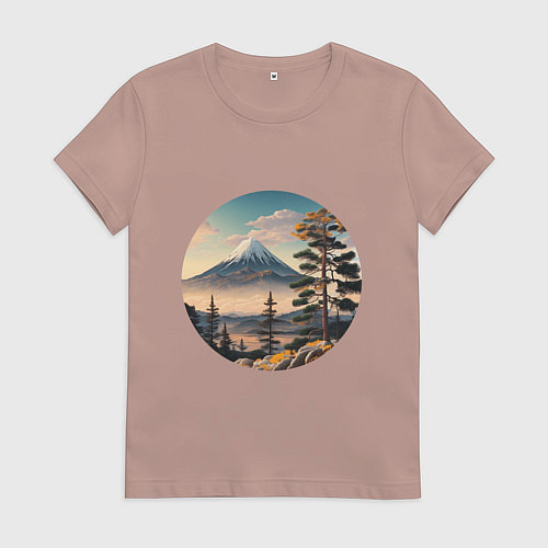 Женская футболка Природа Японии и Дальнего Востока / Пыльно-розовый – фото 1
