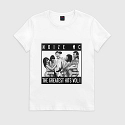 Футболка хлопковая женская Noize with girls, цвет: белый