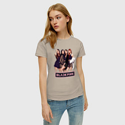 Футболка хлопковая женская Rose Blackpink kpop, цвет: миндальный — фото 2