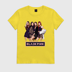 Футболка хлопковая женская Rose Blackpink kpop, цвет: желтый