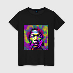 Женская футболка Jimi Hendrix in color Glitch Art