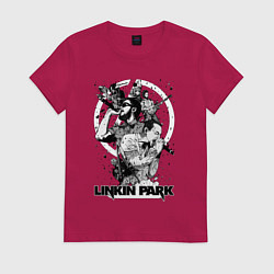 Футболка хлопковая женская Linkin Park all, цвет: маджента