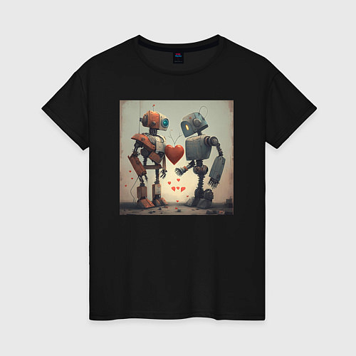 Женская футболка Любовь и роботы / Черный – фото 1