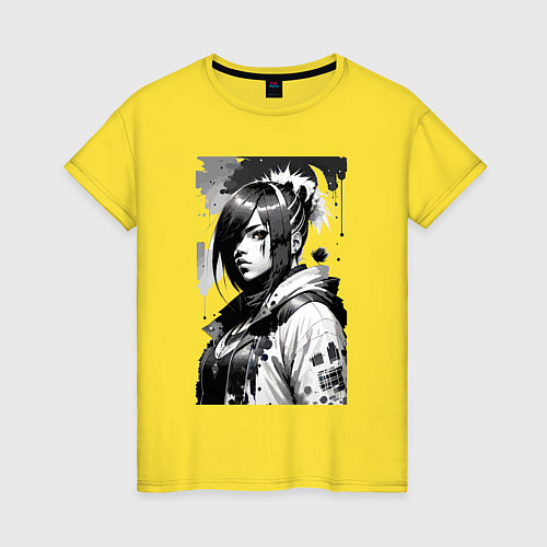 Женская футболка Крутая деваха - аниме - нейросеть / Желтый – фото 1