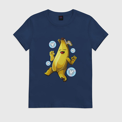 Женская футболка Банан с В-баксами Фортнайт / Тёмно-синий – фото 1