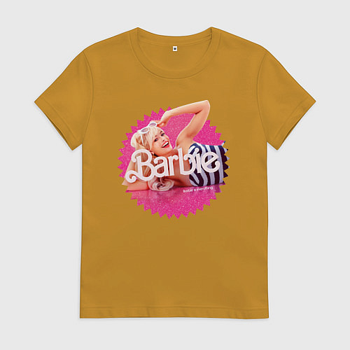 Женская футболка Марго Робби Барби / Горчичный – фото 1