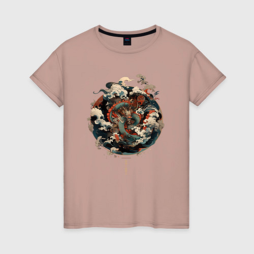 Женская футболка Power of the Dragon god / Пыльно-розовый – фото 1