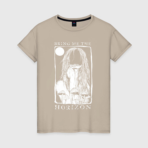 Женская футболка Bring Me the Horizon girl / Миндальный – фото 1