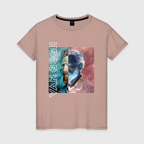 Женская футболка Van Gogh Negative / Пыльно-розовый – фото 1