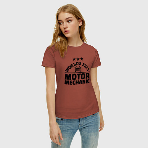Женская футболка Лучший в мире автомеханик / Кирпичный – фото 3