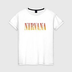 Футболка хлопковая женская Nirvana logo, цвет: белый