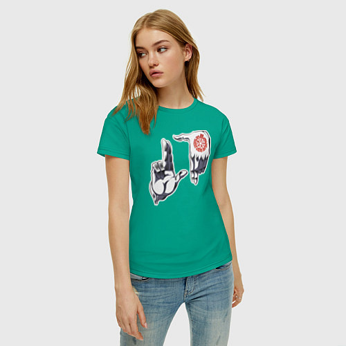 Женская футболка Хеллсинг ладони Алукарда / Зеленый – фото 3