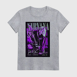 Футболка хлопковая женская Nirvana band, цвет: меланж