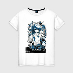 Футболка хлопковая женская Аниме футболка -Sakura Koharu, цвет: белый