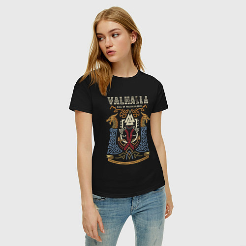Женская футболка Вальхалла - дворец павших воинов / Черный – фото 3