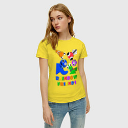 Футболка хлопковая женская Rainbow Friends персонажи, цвет: желтый — фото 2