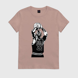 Женская футболка Майкл Джордан бросает мяч