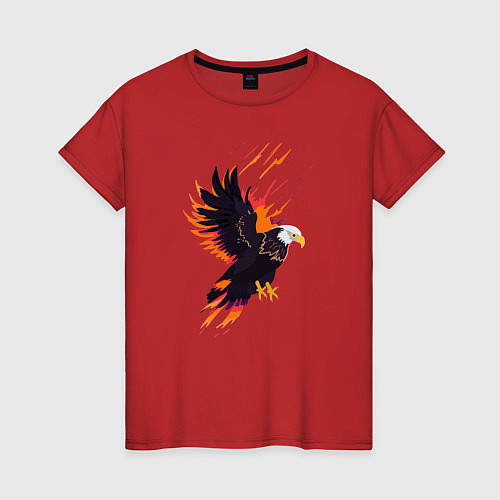 Женская футболка Орел парящая птица абстракция / Красный – фото 1