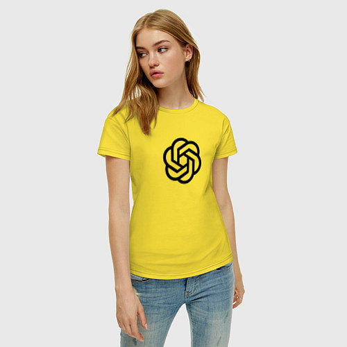 Женская футболка Логотип ChatGPT / Желтый – фото 3
