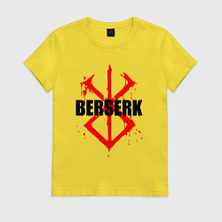Футболка хлопковая женская Берсерк Кровавое клейно, цвет: желтый