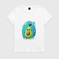 Футболка хлопковая женская Cute avocado, цвет: белый