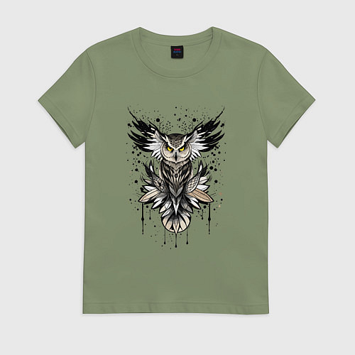 Женская футболка Сова викинга / Авокадо – фото 1