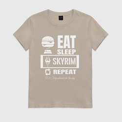 Футболка хлопковая женская Скайрим The Elder Scrolls, цвет: миндальный
