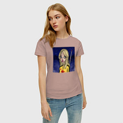 Футболка хлопковая женская Блондинка, цвет: пыльно-розовый — фото 2
