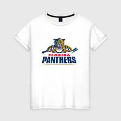 Футболка хлопковая женская Florida panthers - hockey team, цвет: белый