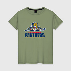 Футболка хлопковая женская Florida panthers - hockey team, цвет: авокадо
