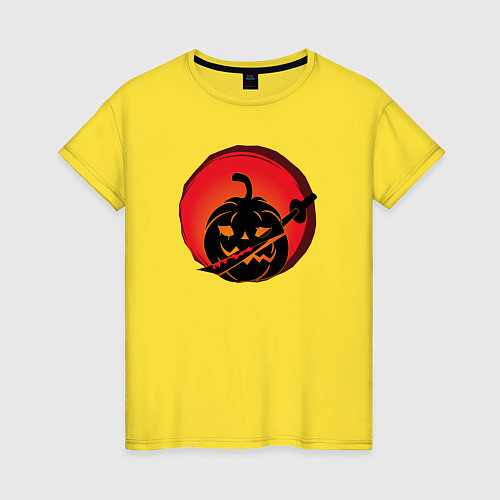 Женская футболка Разрубленная японская тыква / Желтый – фото 1