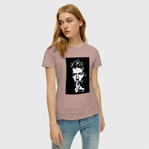 Женская футболка David Bowie - Silence / Пыльно-розовый – фото 3