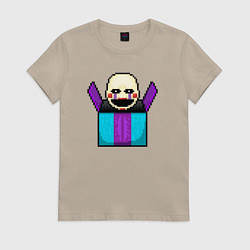 Футболка хлопковая женская Пиксельная марионетка, цвет: миндальный