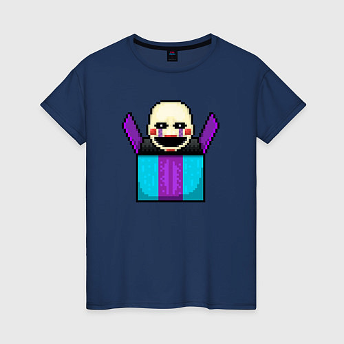 Женская футболка Пиксельная марионетка / Тёмно-синий – фото 1