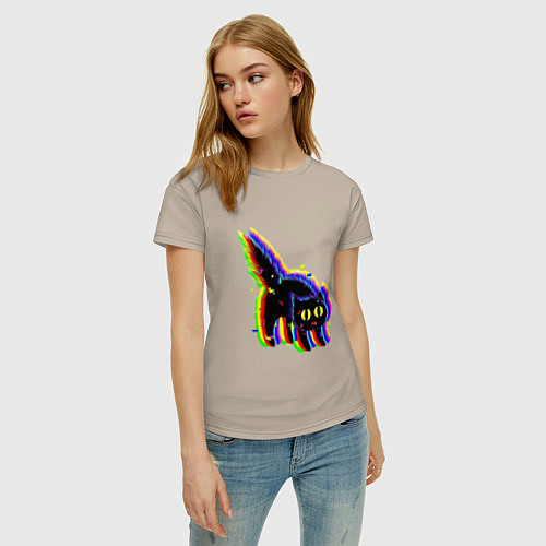 Женская футболка Глюк кот - Technical Glitch / Миндальный – фото 3