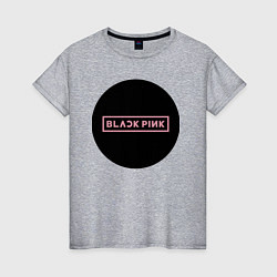 Футболка хлопковая женская Black pink - logotype - group - South Korea, цвет: меланж