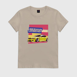 Футболка хлопковая женская BMW M3 German Legend, цвет: миндальный