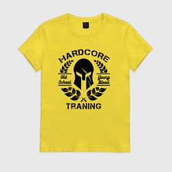 Футболка хлопковая женская Traning hardcore black, цвет: желтый