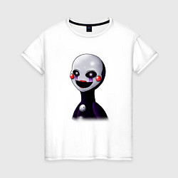 Футболка хлопковая женская FNAF Марионетка, цвет: белый